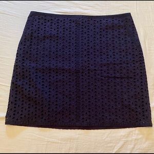 EUC LOFT Navy Eyelet Skirt Size 12
